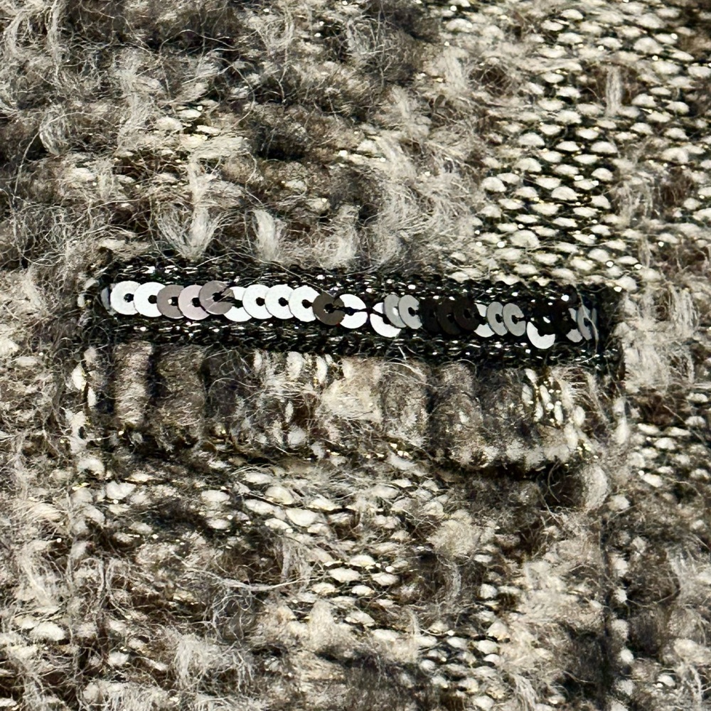 Zara Knitwear Marled Gray, Black and Cream Open Cardigan - Picture 3 of 8